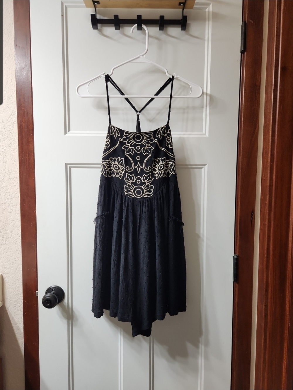 ODDY Black Embroidered Romper
